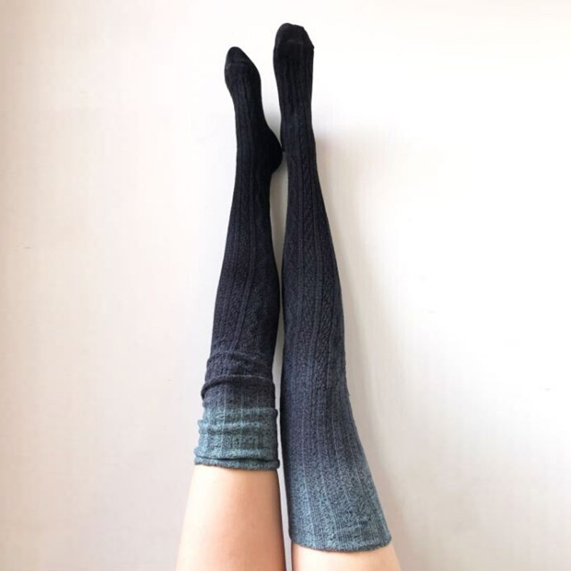 2 Pairs Autumn Winter Fashion Dress Long Socks Over The Knee Slouch Socks Knitting Socks